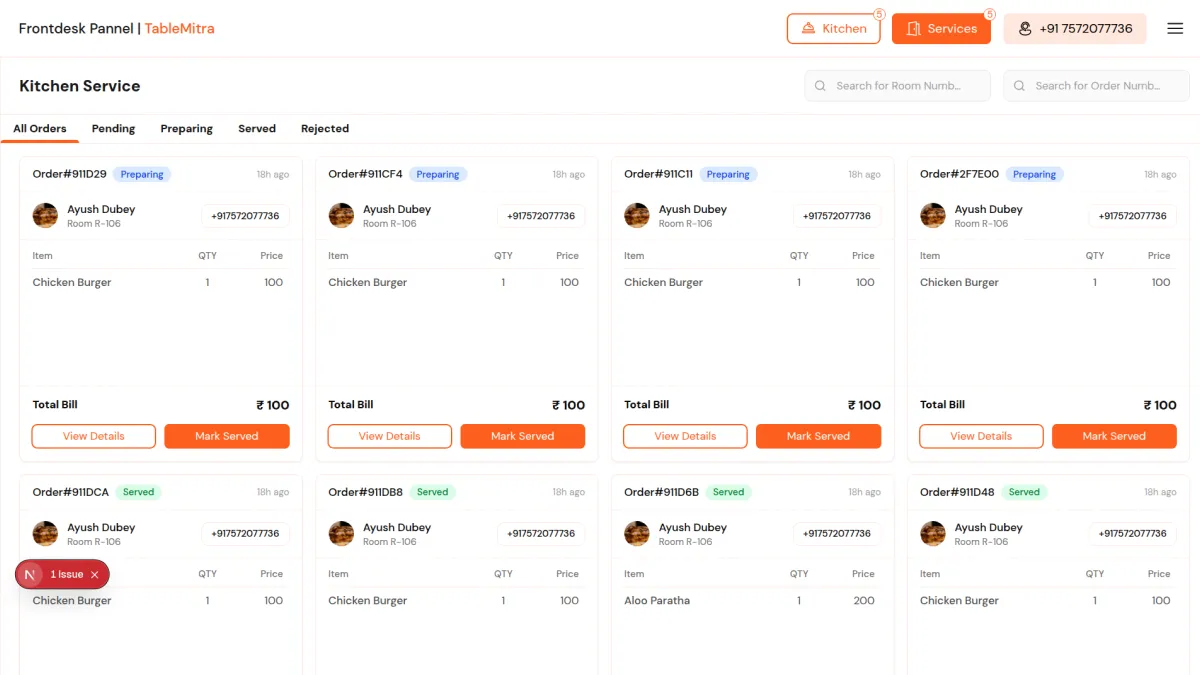 Kitchen Order Management