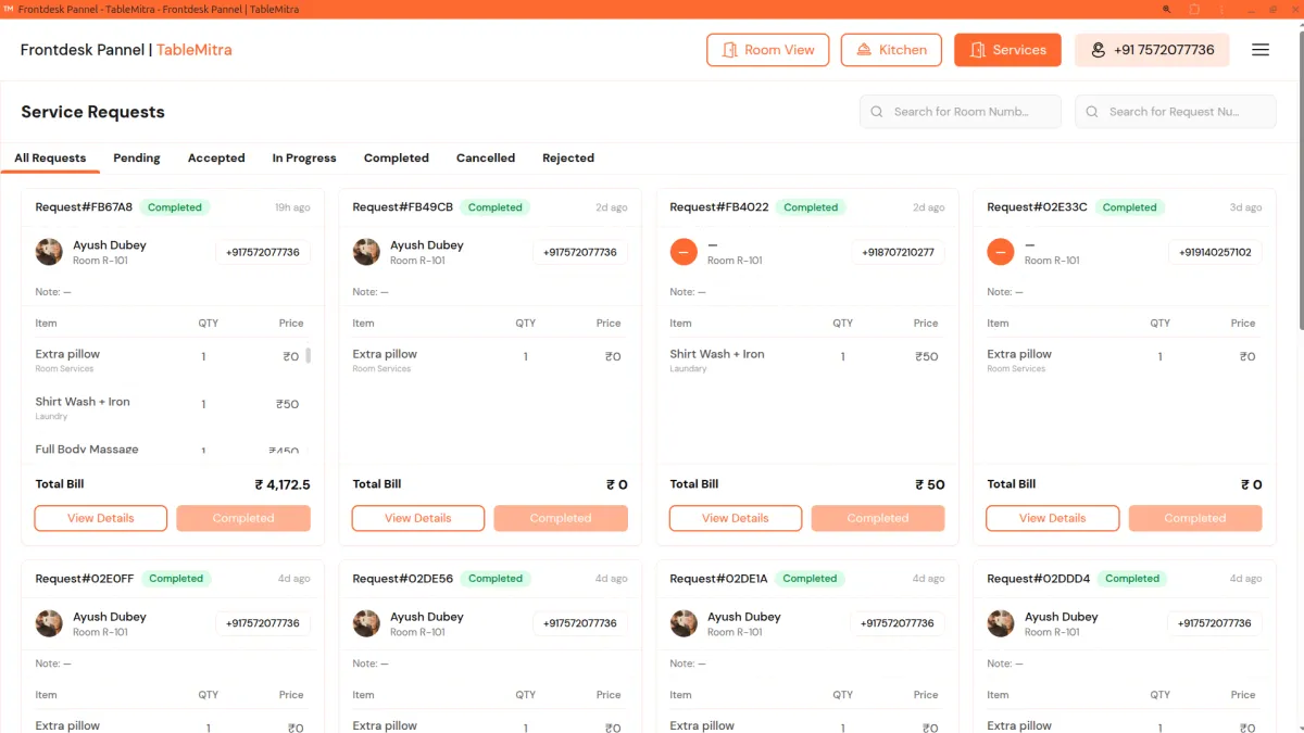 Service Management Panel
